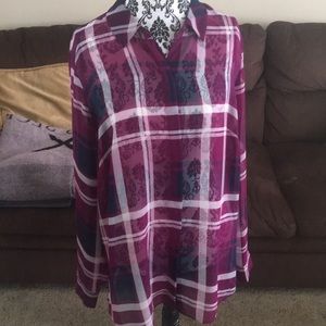 Sheer plum flannel